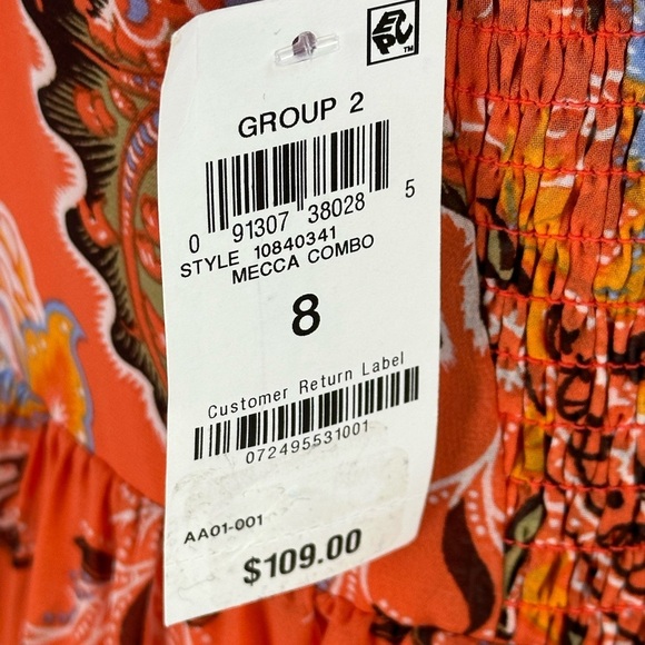 International Concepts Sleeveless Bow Floral Print Sundress - Orange - size 8 - Picture 10 of 11